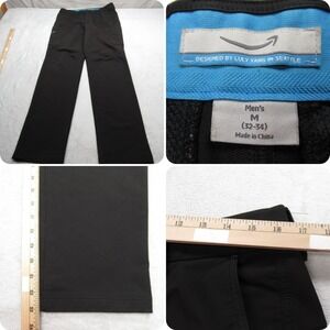 Amazon Pants Mens Medium Black Zip Fly Flex Belted Cargo‎ Outdoor (Actual 33x33)